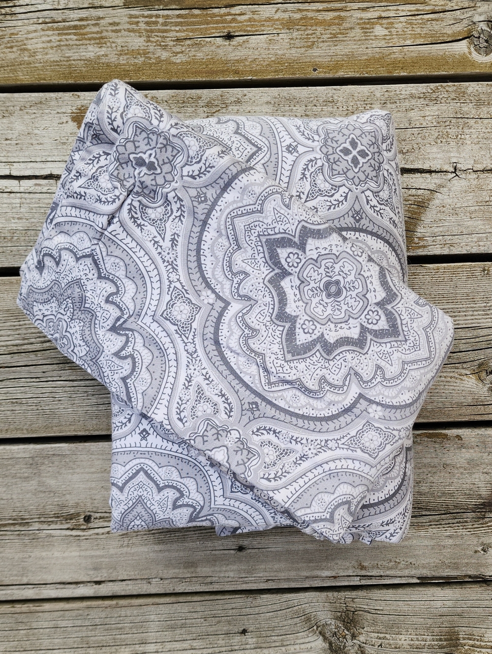 Paisley Cotton Duvet Cover And Pillow Sham Gray